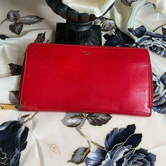 Celine Red Leather Wallet - Picture 1 of 7